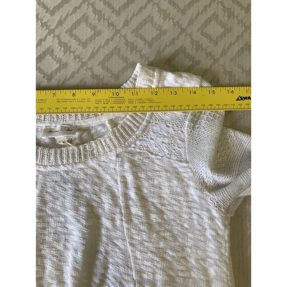 Anthropologie Meadow Rue Top White Hi Low Crochet - Picture 7 of 11